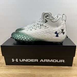 Under Armour Men's 12 Spotlight Clone 3.0 MC Football Cleats 3026334-105 WHT/GRN